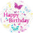 18" Foil Balloon - Happy Birthday Butterfly Birthday 