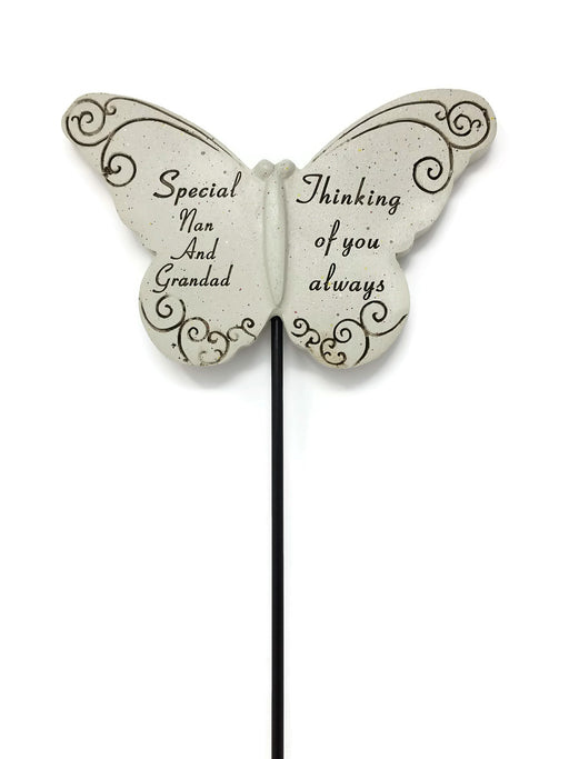 Butterfly Memorial Stick - Special Nan and Grandad