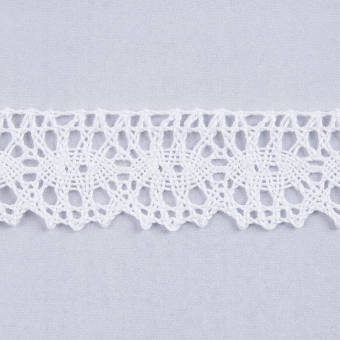 White 100% Cotton Lace x 25mm - per Metre