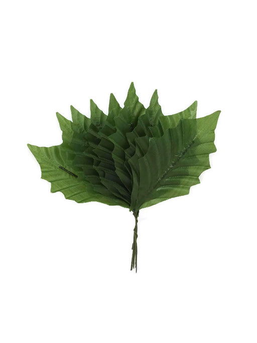 10 Leaf Mini Holly Spray x 14cm - Green