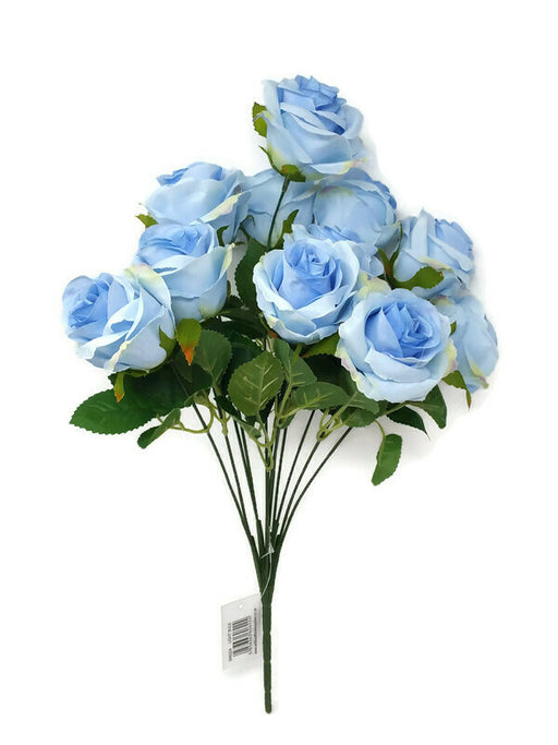10 Head Rose Bush x 44cm - Light Blue
