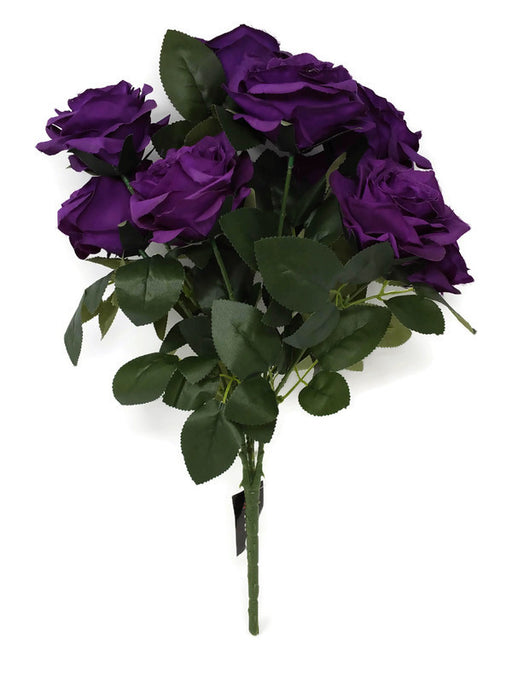 10 Head Open Rose Bush - Purple