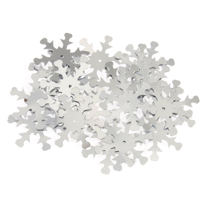 24mm Sequins Snowflake: Silver x18