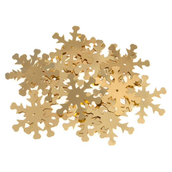 24mm Sequins Snowflake: Gold x18