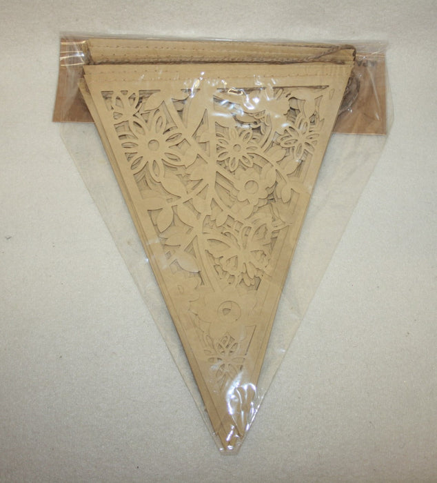 6.7 M Laser Cut Flag Bunting - Brown Kraft