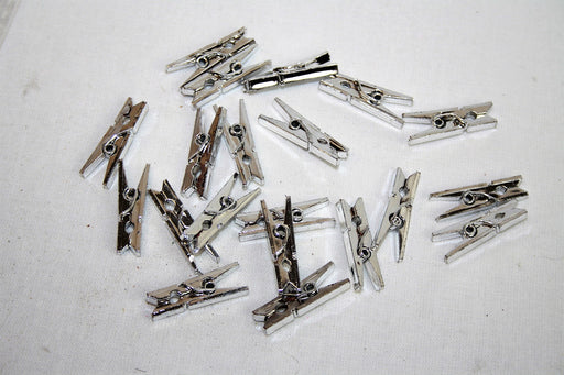 Mini Metallic Silver Pegs x Pack of 20