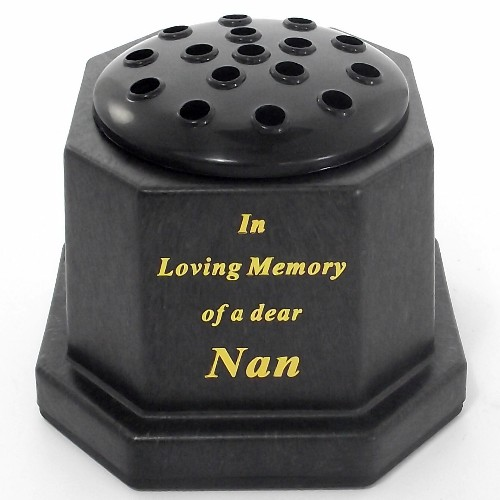 Black In Loving Memory Nan Memorial Pot 