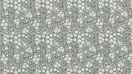 100% Cotton Fabric x 112cm / 44" - 1 Metre - Grey Floral