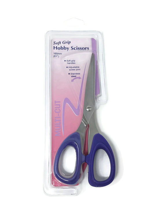 Hemline Multi Cut Soft Grip Hobby Scissors 16.5cm / 6.5inches