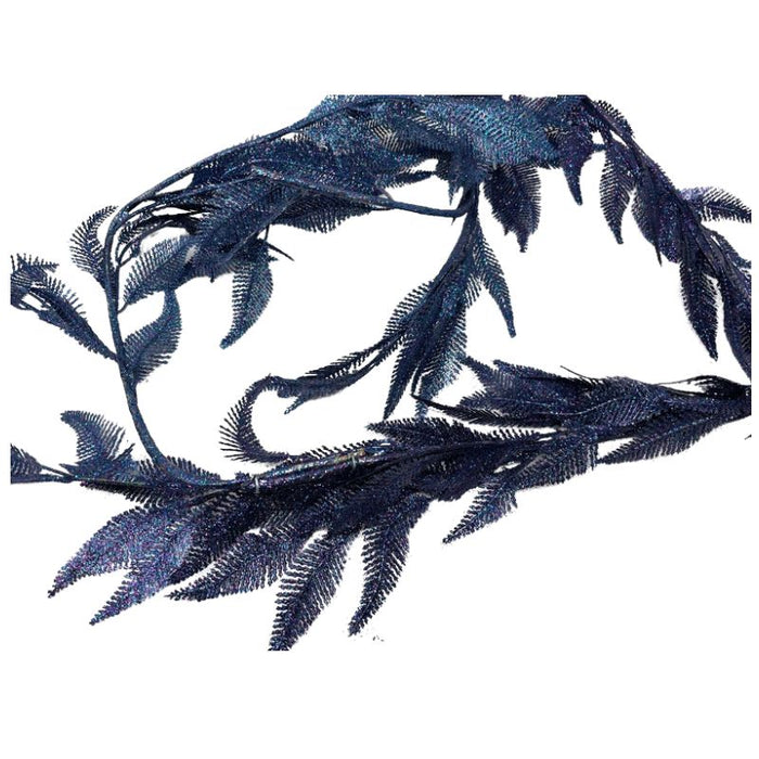 180cm Glitter Feather Garland - Peacock Blue