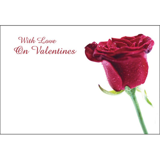 Valentine Florist Message Cards - With Love On Valentines  x 50