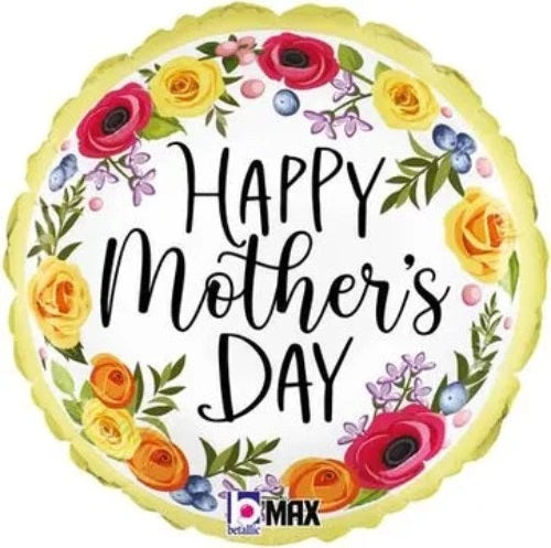 18inch Mother's Day Floral Wreath Holographic Foil Balloon