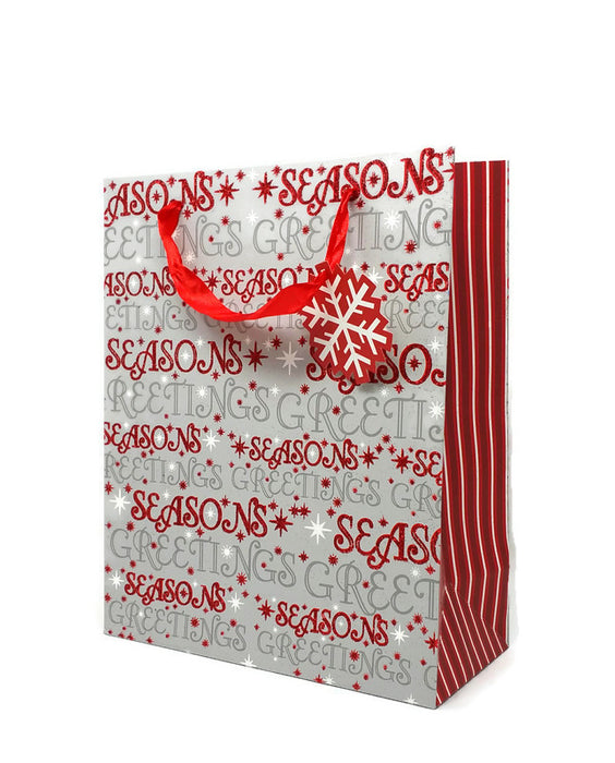 Christmas Gift Bag - 26 x 32 x 12cm - Seasons Greetings