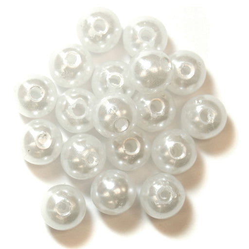 Pack of 20 8mm Pearl Beads with Inner Hole for Threading