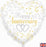 18" Foil Balloon - Happy Anniversary Heart Gold & Silver 