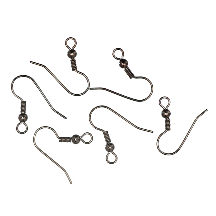 Long Ball Ear Wire: Black Pack of 6