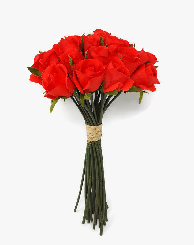 26 Head Rosebud Bundle x 30cm - Red — Artificial Floral Supplies