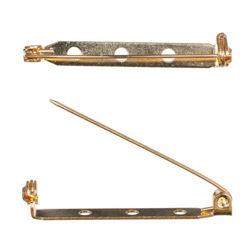 Gold Brooch Bars:  38mm: Packs of 2