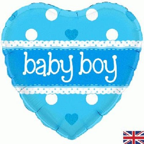 18" Foil Balloon - Baby Boy Heart 