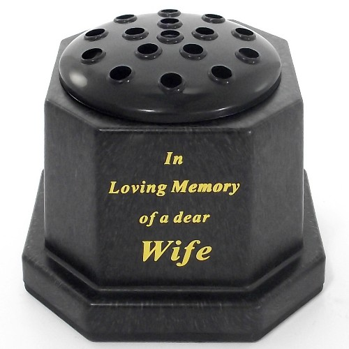 Black In Loving Memory Wife Memorial Pot 