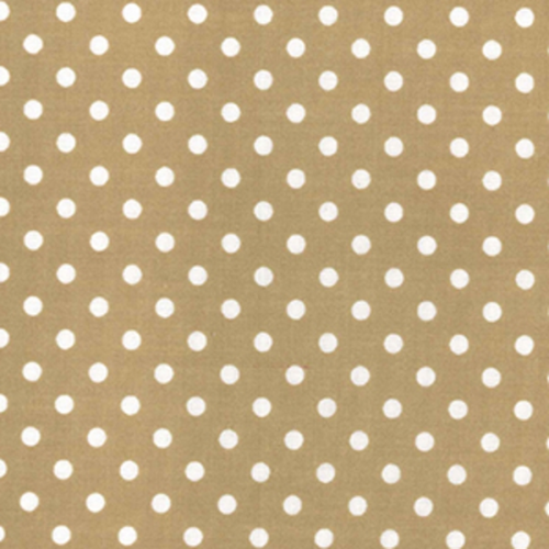 Tan & White Polka Dot Polycotton Fabric