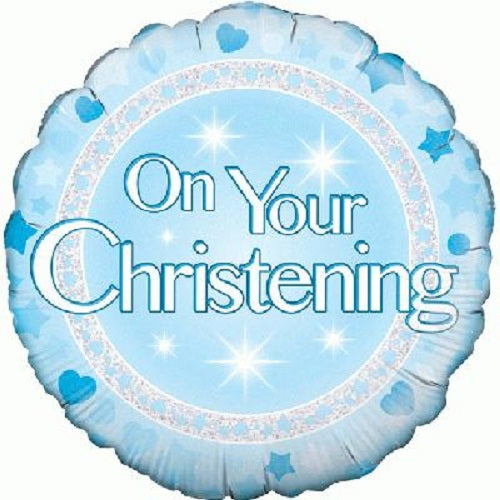18" Foil Balloon - Blue On Your Christening 
