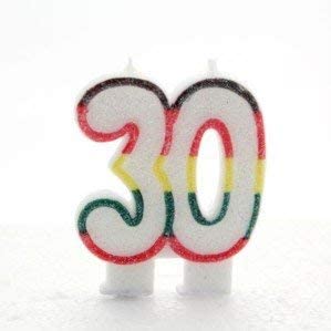 Number 30 Colourful Universal Birthday Cake Candle