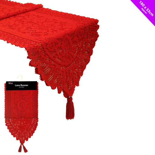 Red Lace Table Runner x 180cm