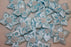 satin ribbon flower & pearl x20pcs baby blue