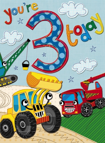 7x5" Card - 3rd Birthday - Tractor