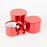 Round Sheen Lined Hat Boxes Set of 3 - Red