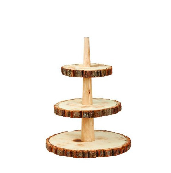 Natural Birch Wood 3 Tier Stand