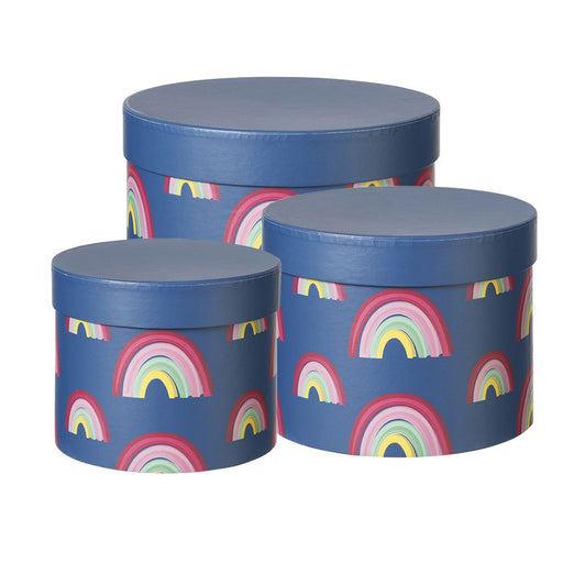 Round Rainbow Hat Boxes - Set of 3