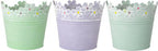 Tin Pail Embossed Daisy 16.5cm - One Selected At Random