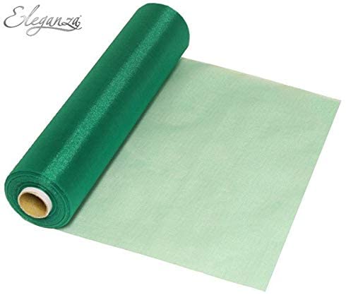 29cmx25m Organza Fabric Sheer Roll Emerald Green