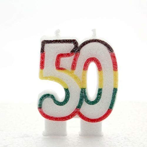Number 50 Colourful Universal Birthday Cake Candle