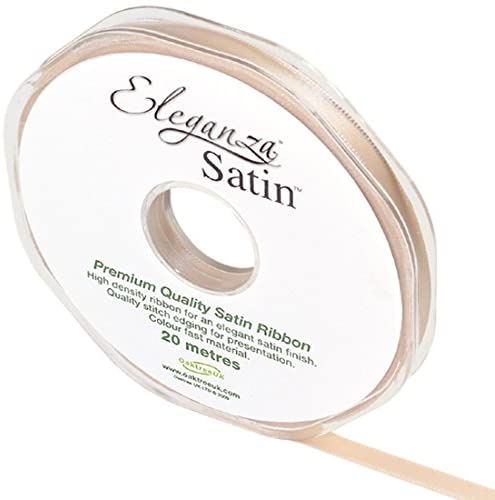 15mm x 20m Double Faced Satin Ribbon - Champagne Gold