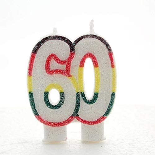 Number 60 Colourful Universal Birthday Cake Candle