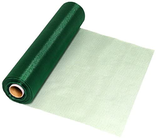 29cmx25m Organza Fabric Sheer Roll Green