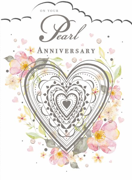 7x5" Card -  On Your Pearl Anniversary