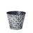 Mosaic  Blue-Grey Lined Tin Pot x 15cm