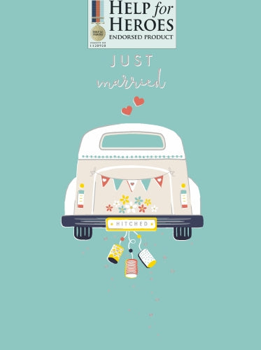 7x5" Card Just Married - Cars with Cans