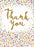 7x5" Card Thank you with Gold Glitter