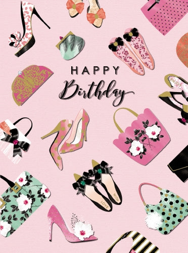 7x5" Card -  Happy Birthday - Shoes and Bags