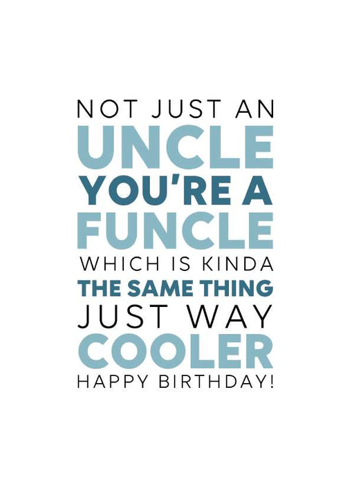 7x5" Card -  Happy Birthday Uncle