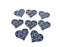 Mauve Wooden Floral Stick On Hearts x 8 