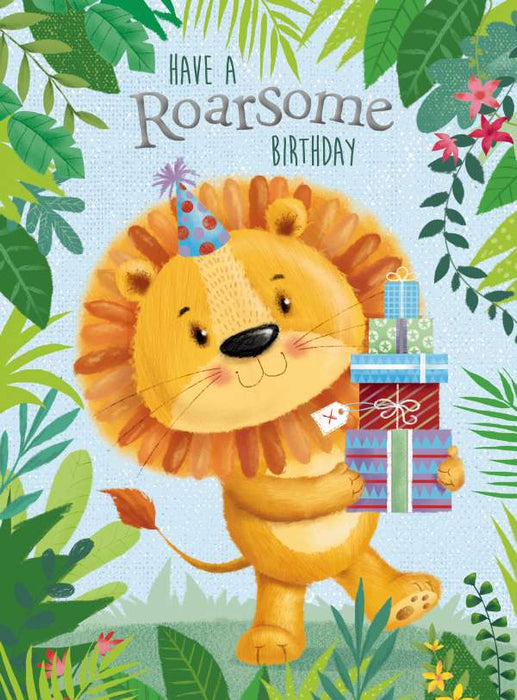 7x5inch Greeting Card - Have a Roarsome Birthday - Lion