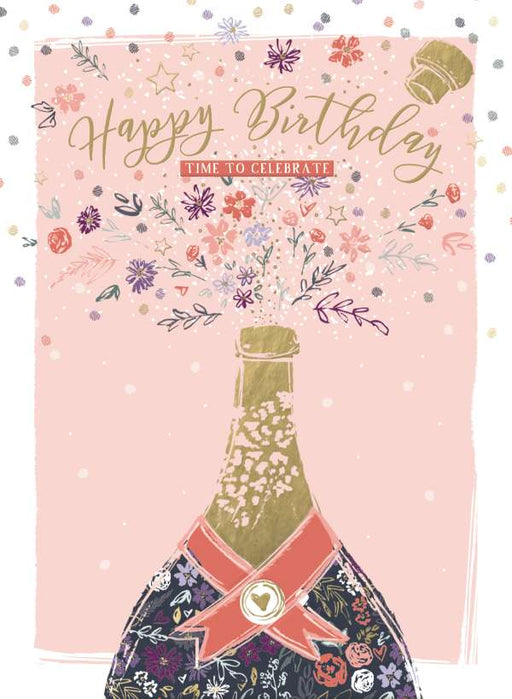 7x5" Card -  Happy Birthday - Champagne
