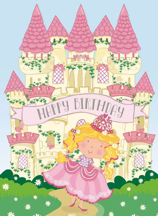 7x5" Card -  Childrens Happy Birthday - Princess Castle