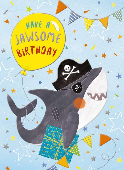 7x5" Card -  Childrens Have a Jawsome Birthday - Shark